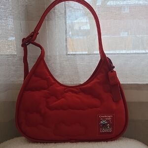 Coach Red Quilted Shoulder Bag